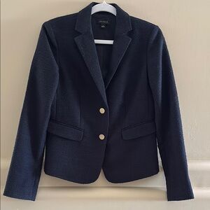 Ann Taylor Tweed Blazer. Dark Navy, Classic Gold Buttons. Size 4. Like New.